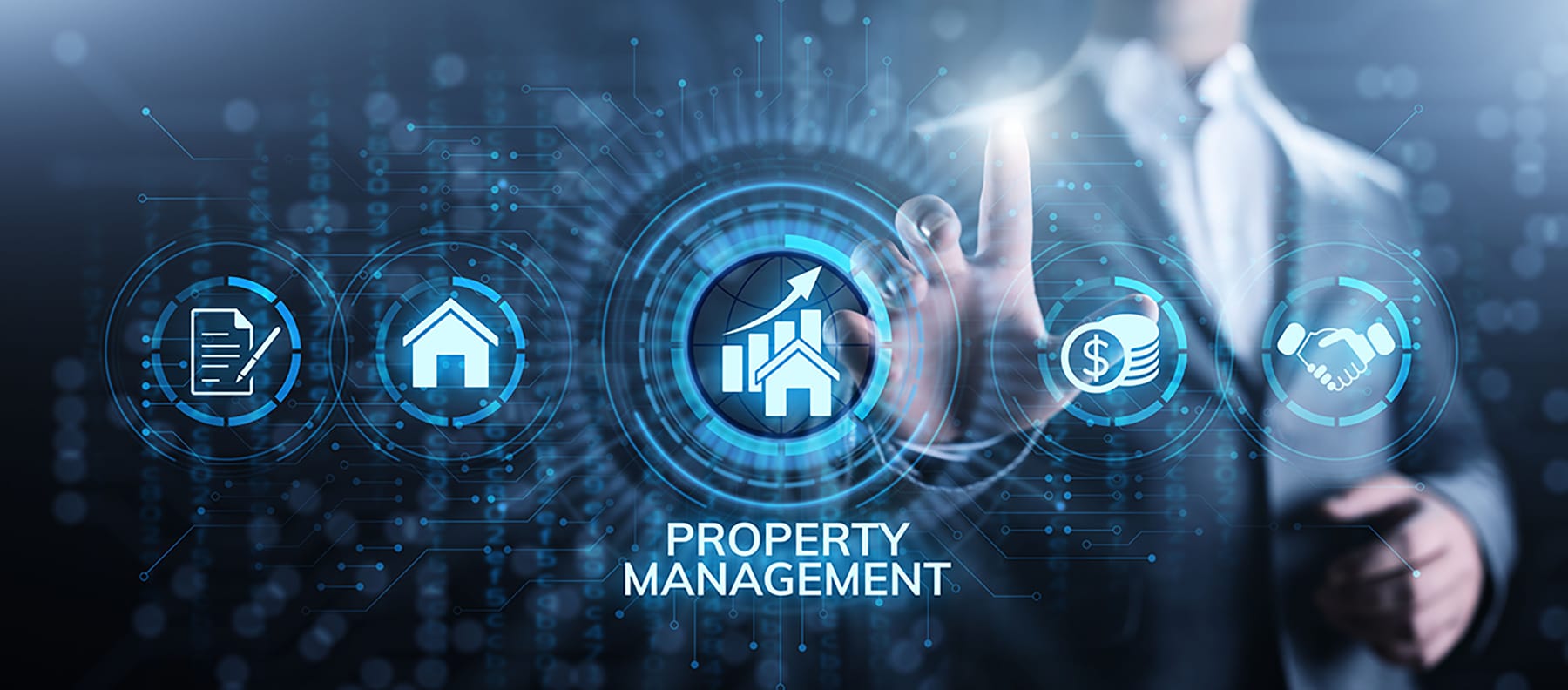 Graphic depicting property management services