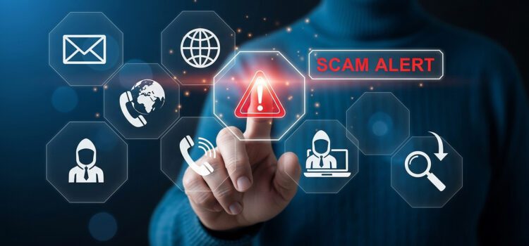 How to Spot and Avoid Rental Scams on Craigslist: A Renter’s Guide to Staying Safe Image of a person touching scam alert icon surrounded by digital icons
