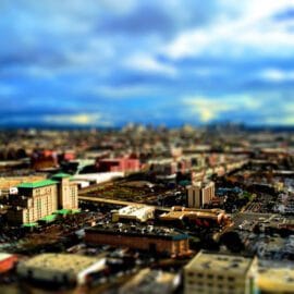 Photo of Emeryville CA in the style of a miniature model