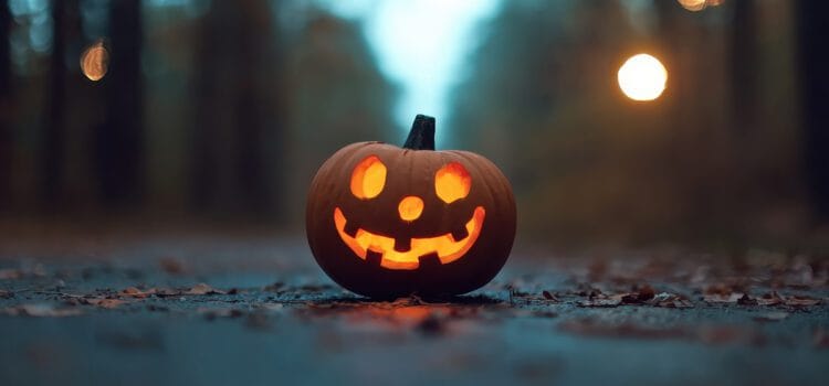 Pumpkin Problems Image of a Jack-o'-lantern on a moody fall street