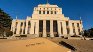 Alameda County Superior Court René C. Davidson Courthouse in Oakland California, where landlords file unlawful detainer eviction cases in 2026