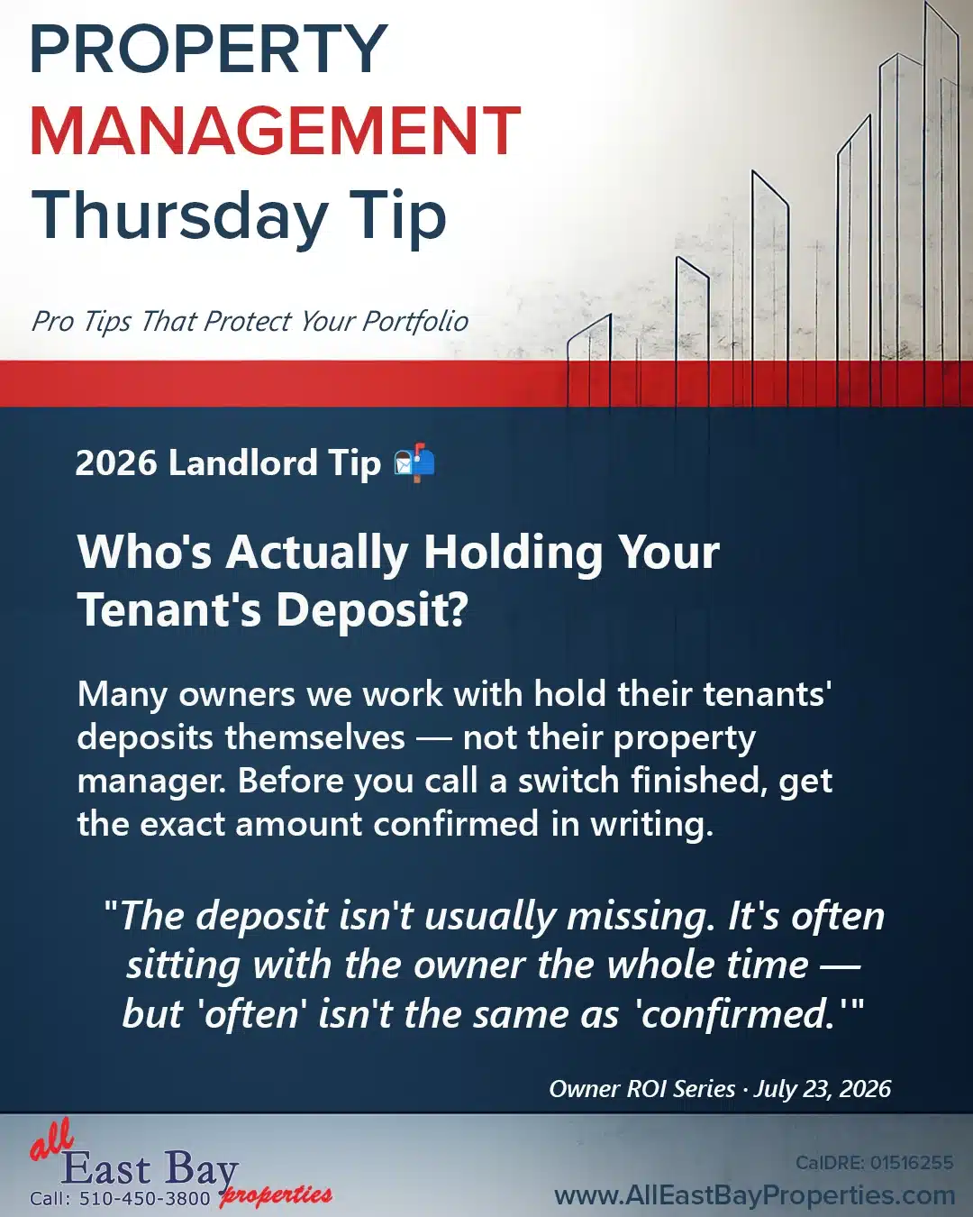 Thursday Tip: Before You Switch Managers, Confirm Who’s Actually Holding the Deposit