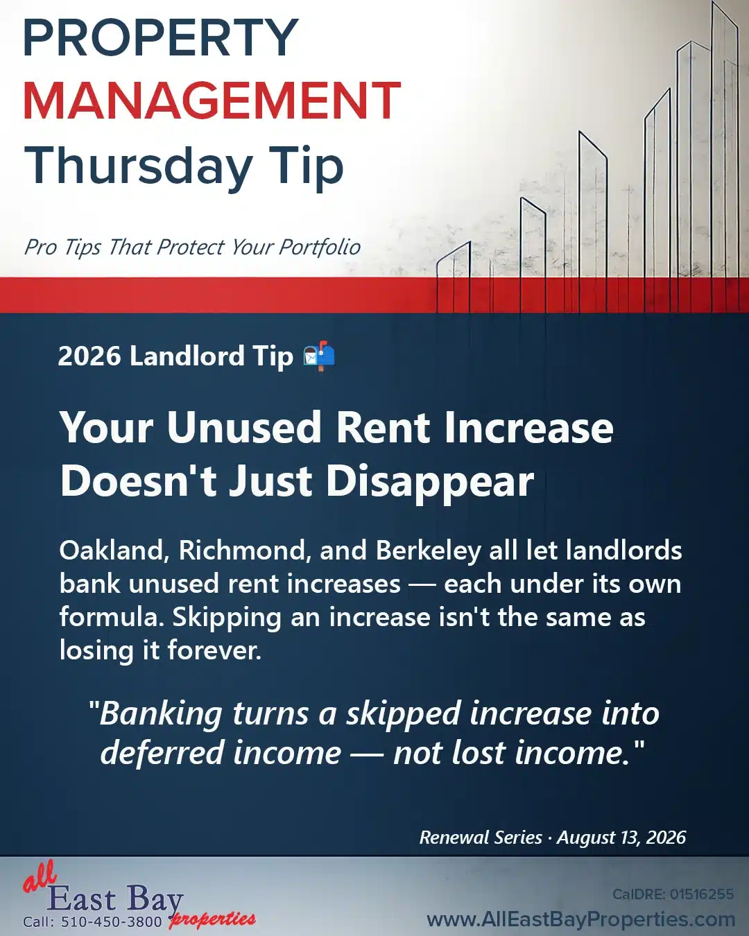 Thursday Tip: Your Unused Oakland Rent Increase Doesn’t Just Disappear