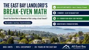 Should You Raise Rent at Renewal or Keep This Tenant? The East Bay Landlord’s Break-Even Math