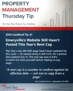 Thursday Tip: Emeryville’s Website Still Hasn’t Posted This Year’s Rent Cap