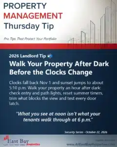 Thursday Tip: Walk Your Property After Dark Before the Clocks Change